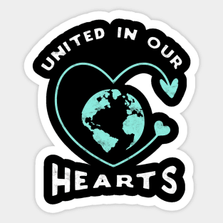 United in our hearts. Sticker